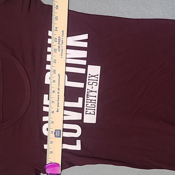 PINK VICTORIA'S‎ SECRET Women's Burgundy Long Sleeve Low Cut Tee Shirt - Size XS - Picture 10 of 11